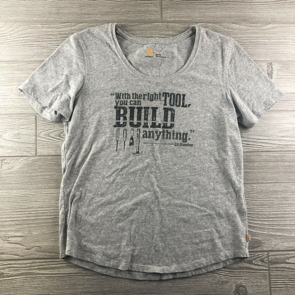 Carhartt Women's Small Gray Short Sleeve Cotton
